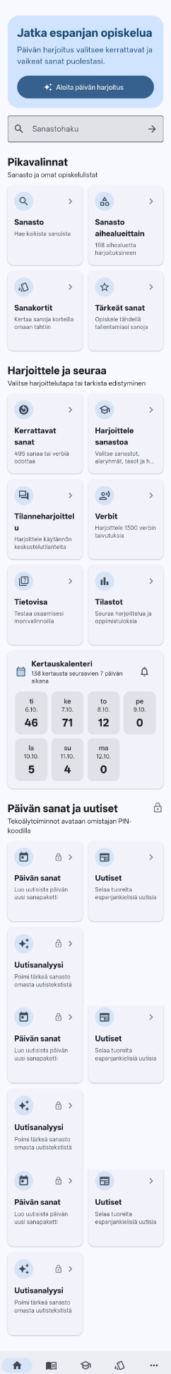 Espanja365 aloitusnäkymä